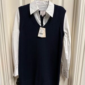 Cinq a Sept Dark Blue & Navy Teresita Dress